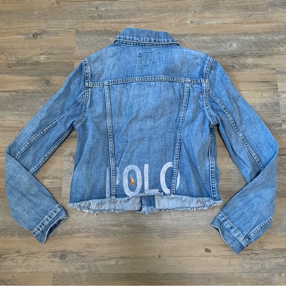 POLO Ralph Lauren Distressed Denim Jacket Size 16 - Picture 5 of 10